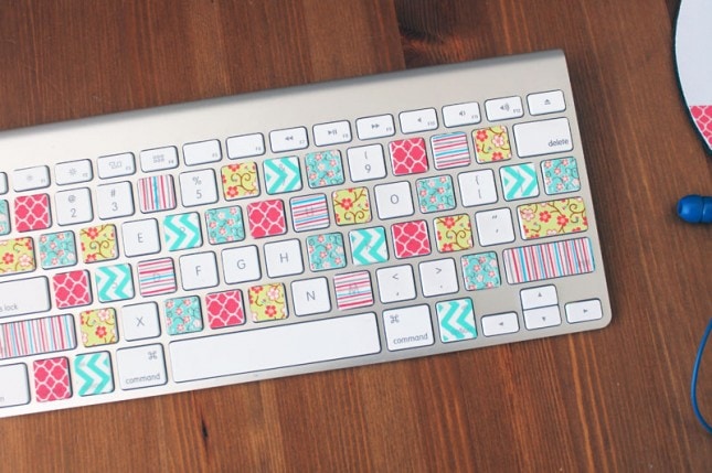 Washi Tape decorated keyboard