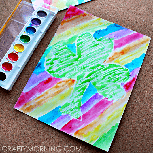 Crayon Resist Rainbow Craft for Kids