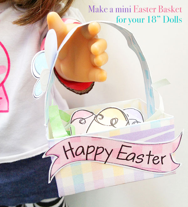 DIY Mini Easter Basket for dolls designed by Jen Goode