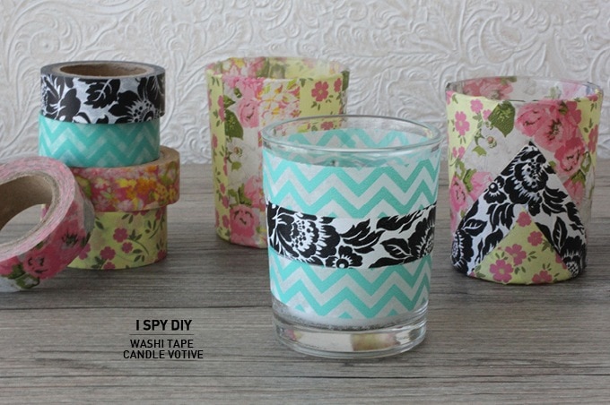 Washi Tape Decorated Candle Votiives