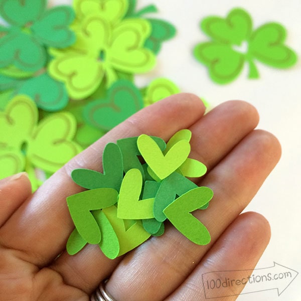 Heart cut outs from Shamrock cut file