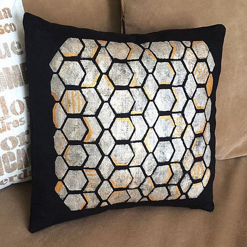 Stenciled Art Pillows designed by Jen Goode