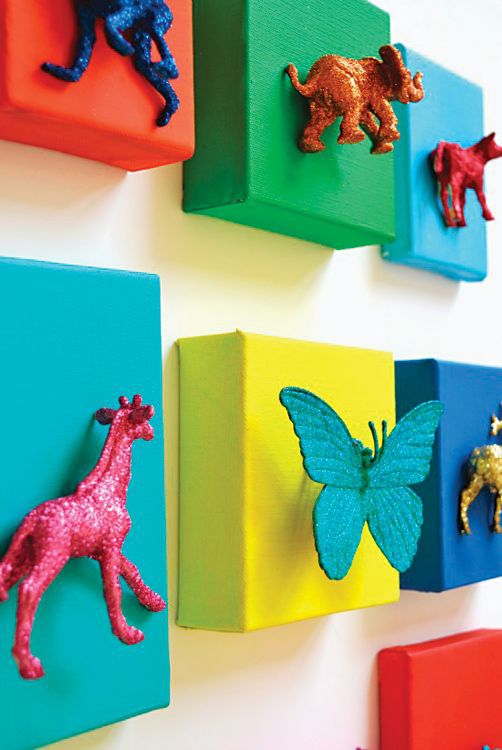 Plastic Painted animal wall art DIY