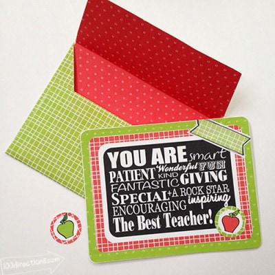 FREE Teacher appreciation card kit designed by Jen Goode