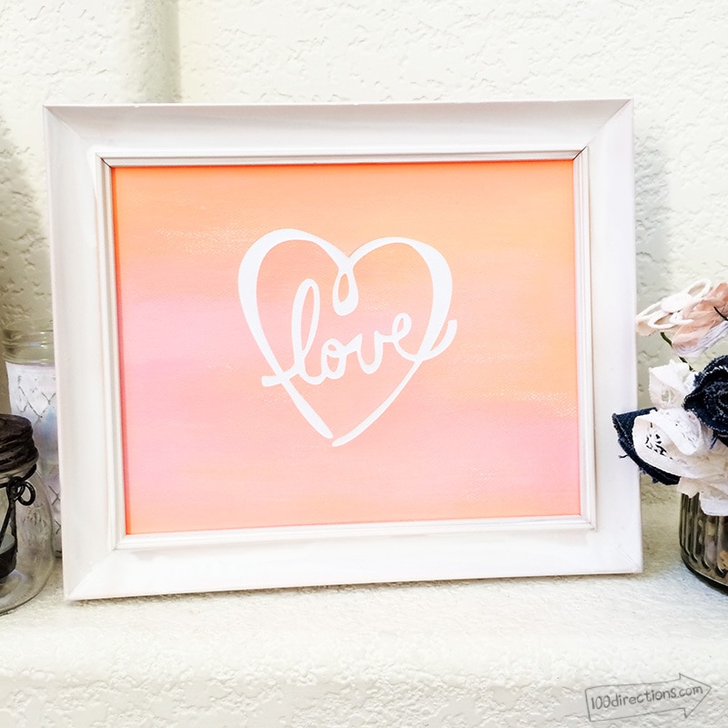 Make your own Ombre word aart decor - love designed by Jen Goode
