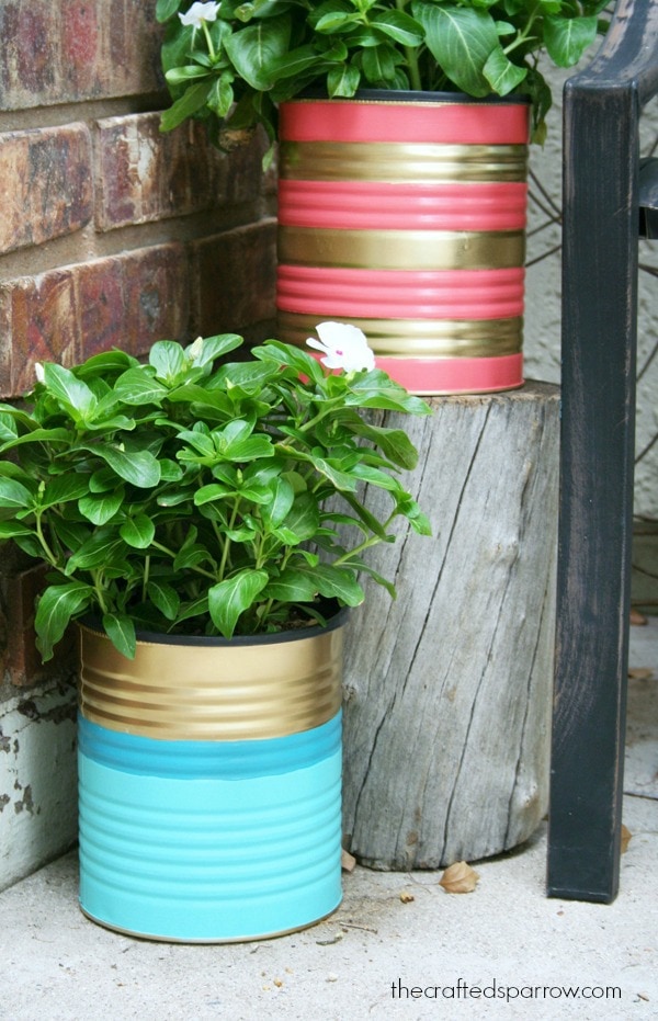 Painted Tin Planters