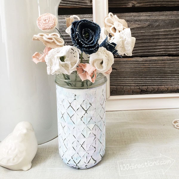 Chalky Finish water color painted vase