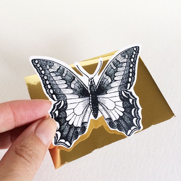 Detailed butterfly art to add foil to