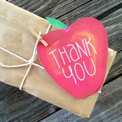 Apple Thank You gift tags designed by Jen Goode