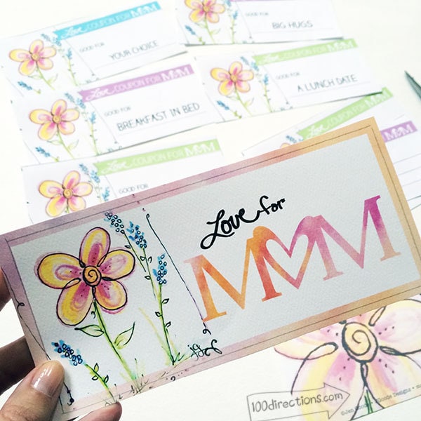 Download and print this pretty coupon book for Mom designed by Jen Goode