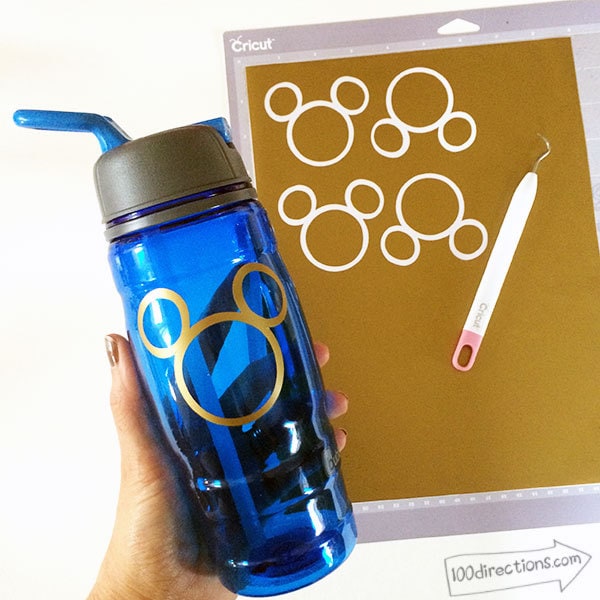 Personalize Water Bottles with Disney and Cricut - 100 Directions