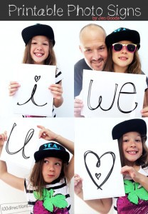 I Love You Printable Photo Signs - 100 Directions