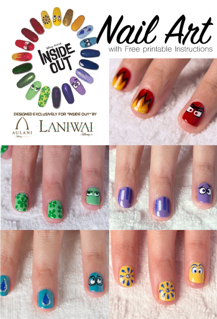 Inside Out Movie Nail art from Disney