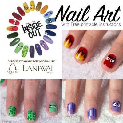 Inside Out Movie Nail art from Disney