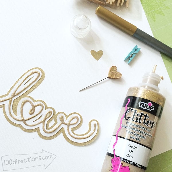 Supplies to create a DIY Love Gift Tag