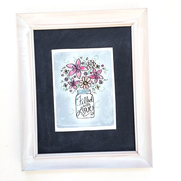 Floral Art Card and framed art by Jen Goode