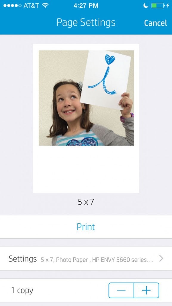 Print your photos using the HP Snapshots iphone app