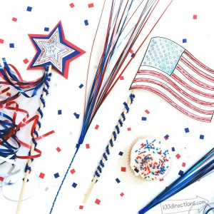 Make your own mini USA Flag and paper sparkler wand craft