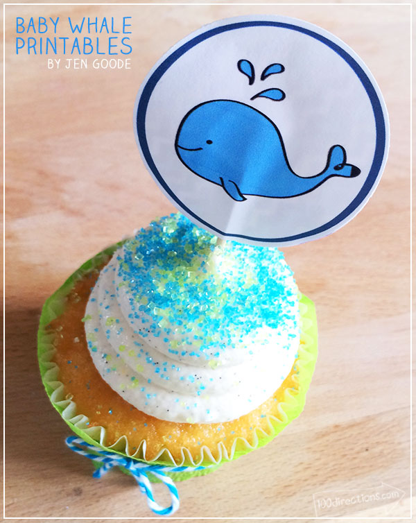 Download Cute Baby Whale Party Printables 100 Directions