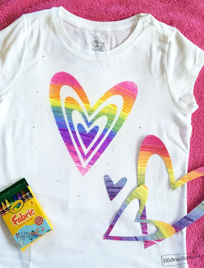 Finished DIY Rainbow Art t-shirt designed by Jen Goode
