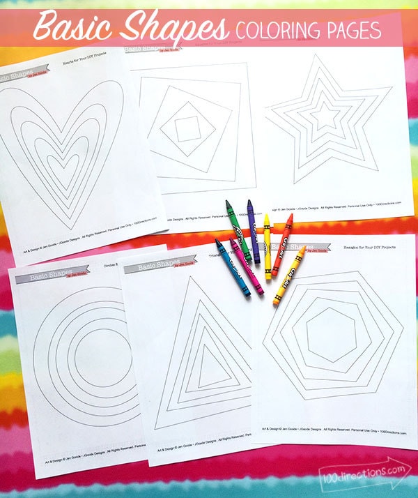 Basic Shapes Coloring Pages by Jen Goode