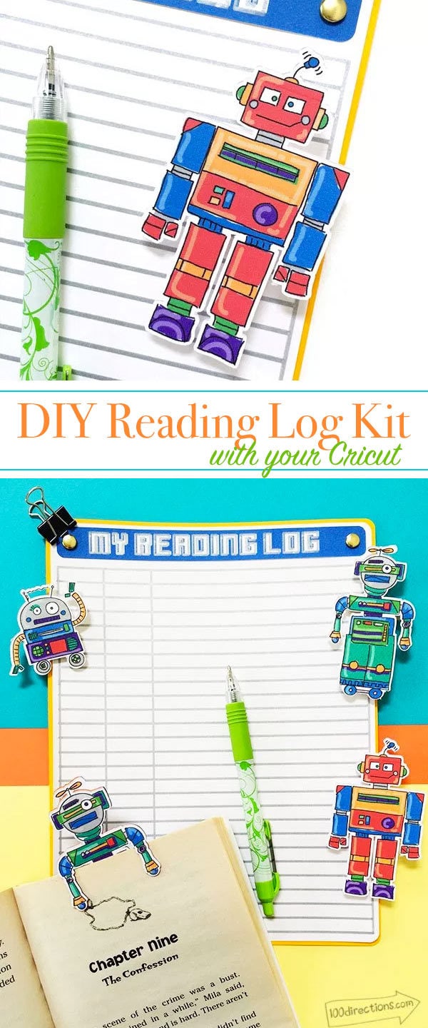 DIY Reading log kit - with cute robots designed by Jen Goode
