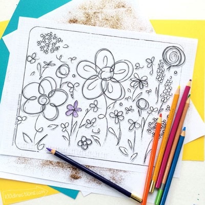 Flower garden coloring page by Jen Goode