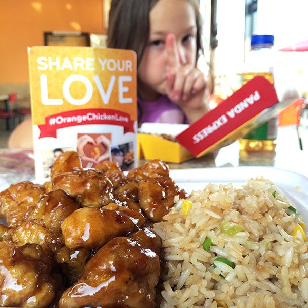 Can't talk mom, I'm eating orange chicken!