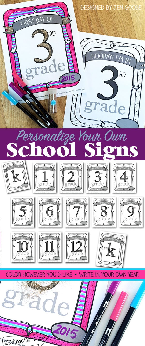 Personalize your own school signs