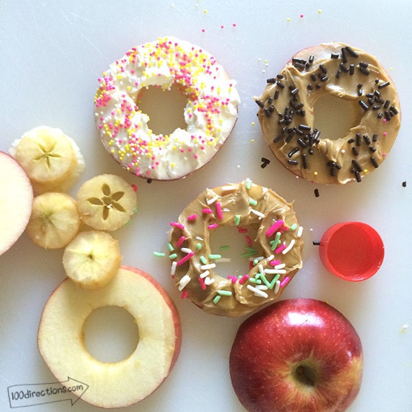Make cute donuts with apple slices