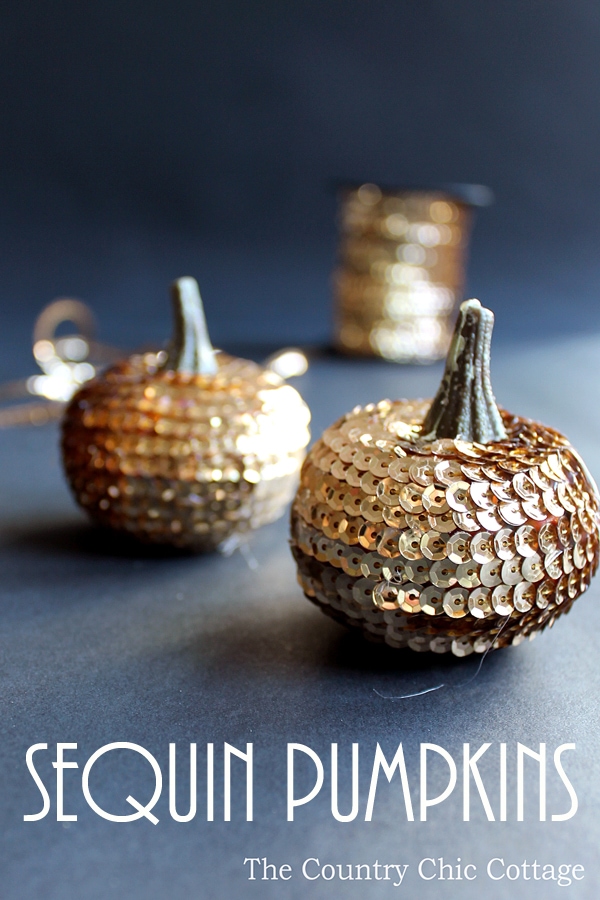 DIY Sequin Pumpkins