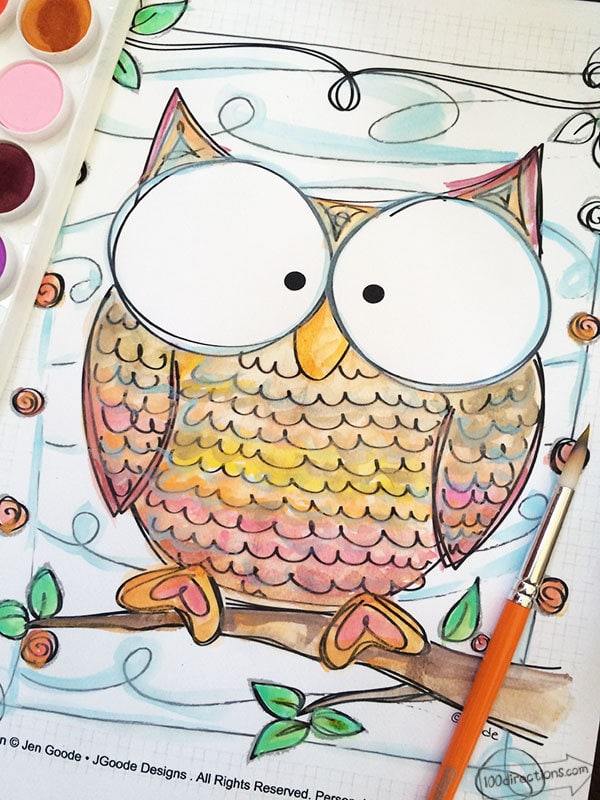 free printable adult coloring pages owl