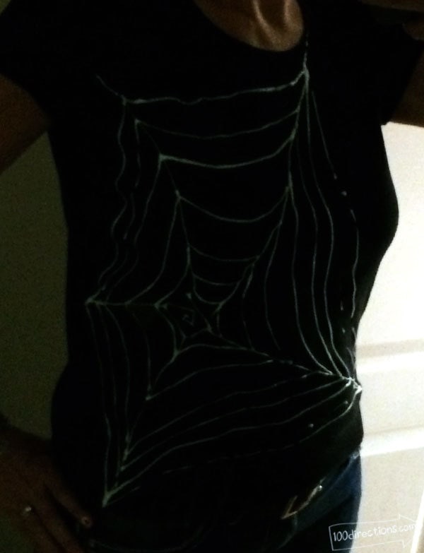 Glowing spiderweb t-shirt