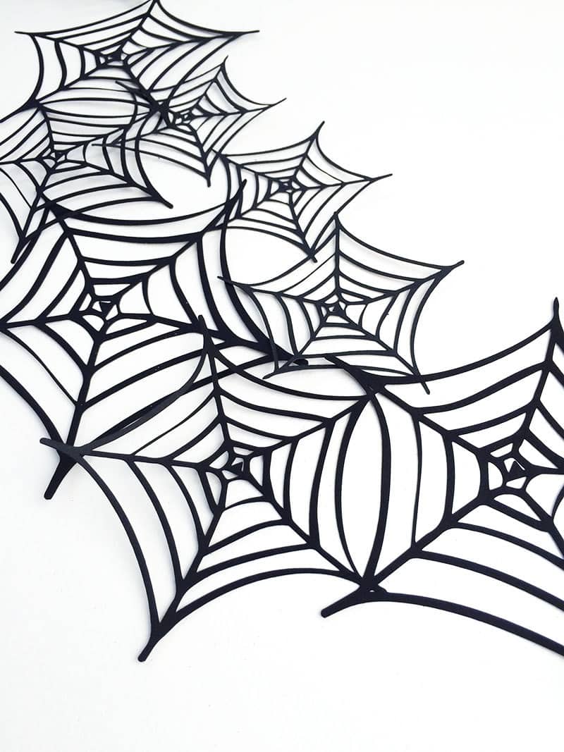 Spiderweb Garland made with a Cricut 