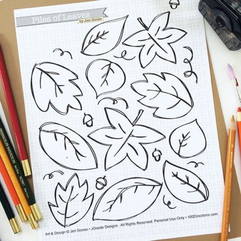 Leaf Coloring Page - 100 Directions