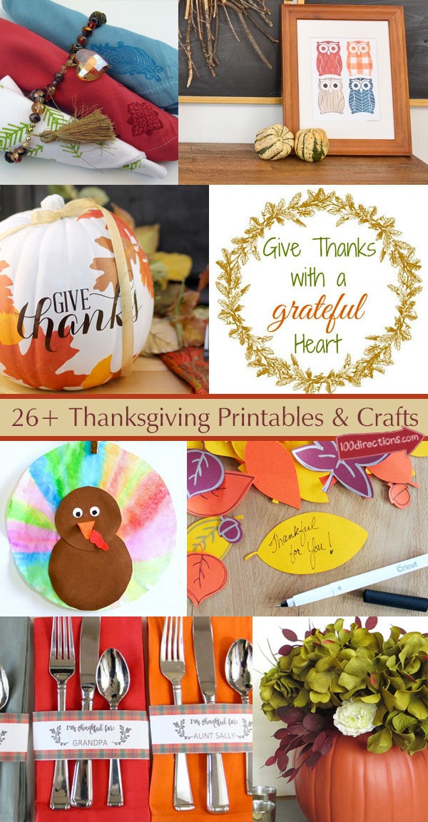 26 Thanksgiving Printables and Crafts