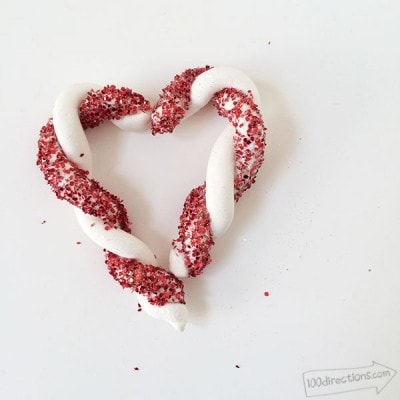 Make a clay candy cane heart