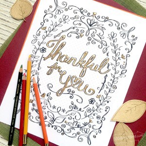 Thankful for YOU coloring page designed by Jen Goode
