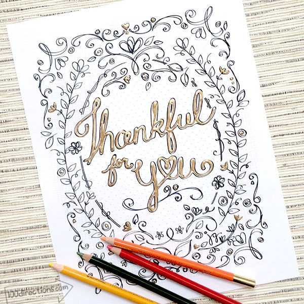 Thankful for YOU coloring page by Jen Goode