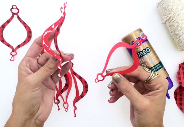 Fold and glue each ornament cutout