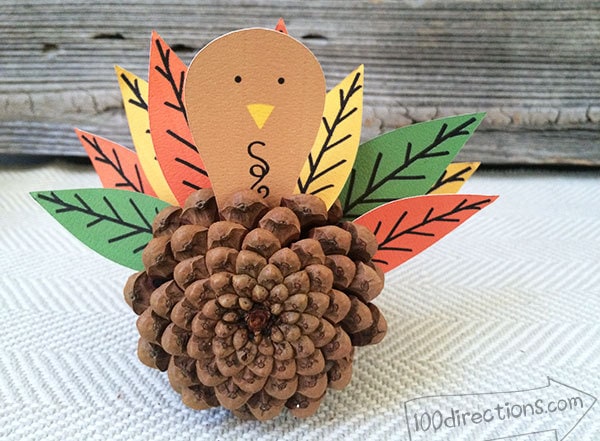 Cute Pinecone Turkey craft designed by Jen Goode