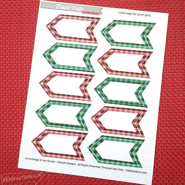 Printable plaid tags designed by Jen Goode