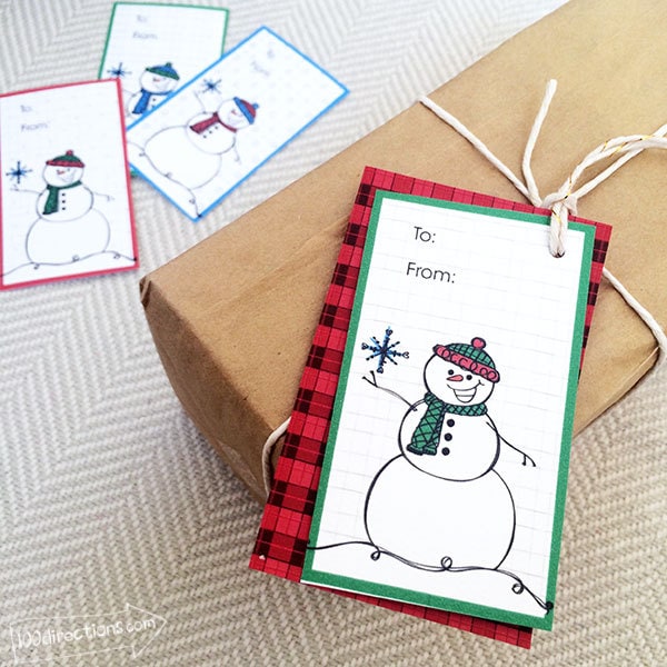 Printable Snowman Gift Tags 100 Directions