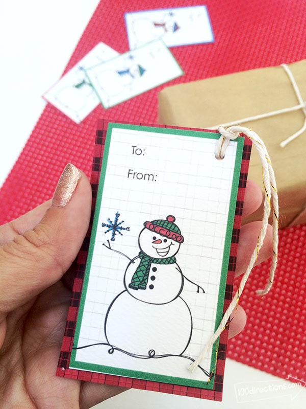 Printable snowman gift tags