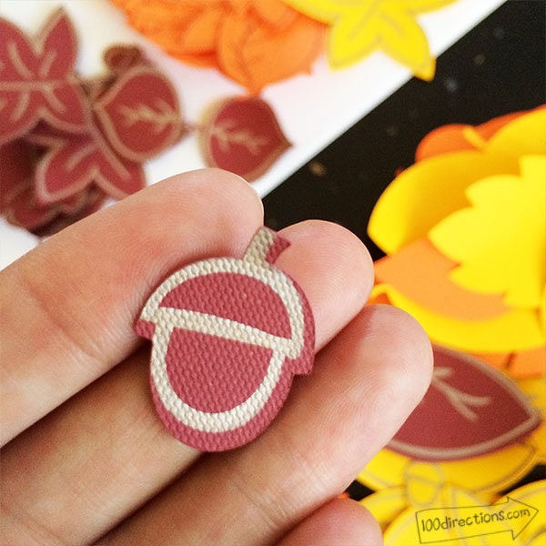 Tiny paper acorn for your Thankful Tree