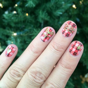 Plaid Christmas Nail Art designed by Jen Goode and made with Cricut