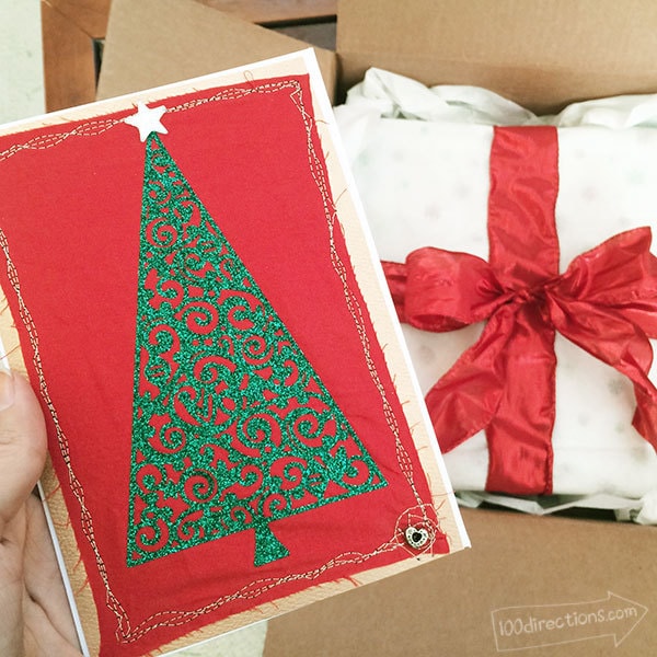 Place the card on top of the gift like a giant gift tag