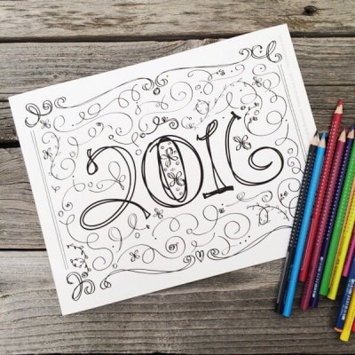 2016 Coloring page designed by Jen Goode