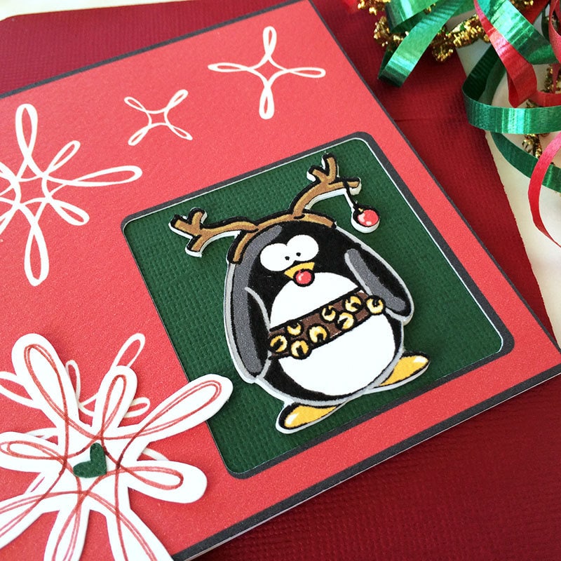 Penguin Card made with Cricut designed by Jen Goode