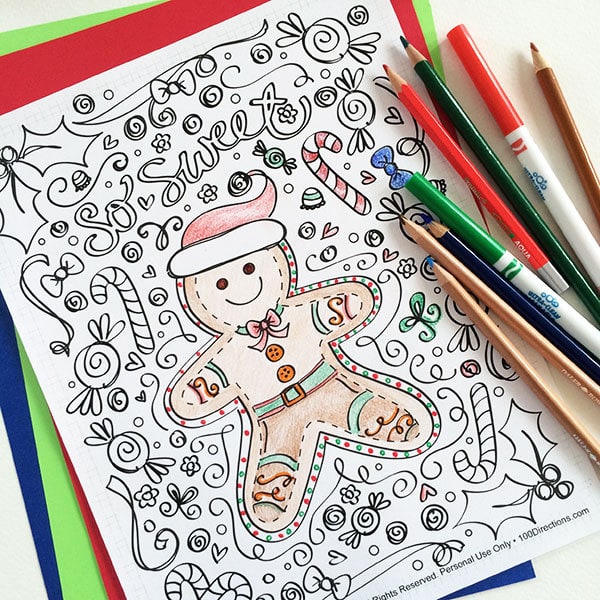 gingerbread man coloring pages for adults